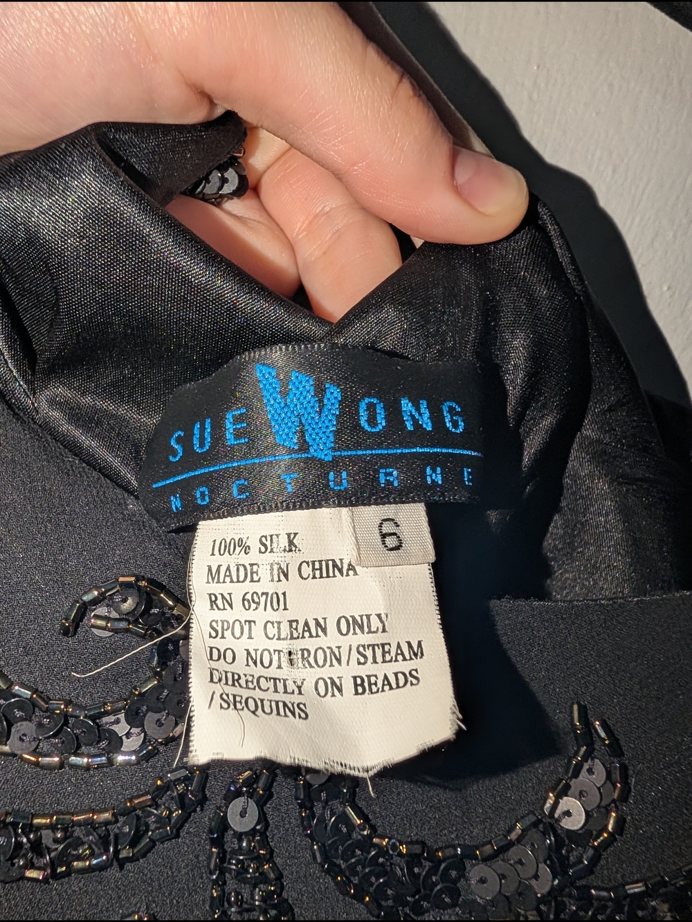 6 Sue Wong Nocturne Y2K Silk Vintage Beaded Gown - Picture 2 of 9